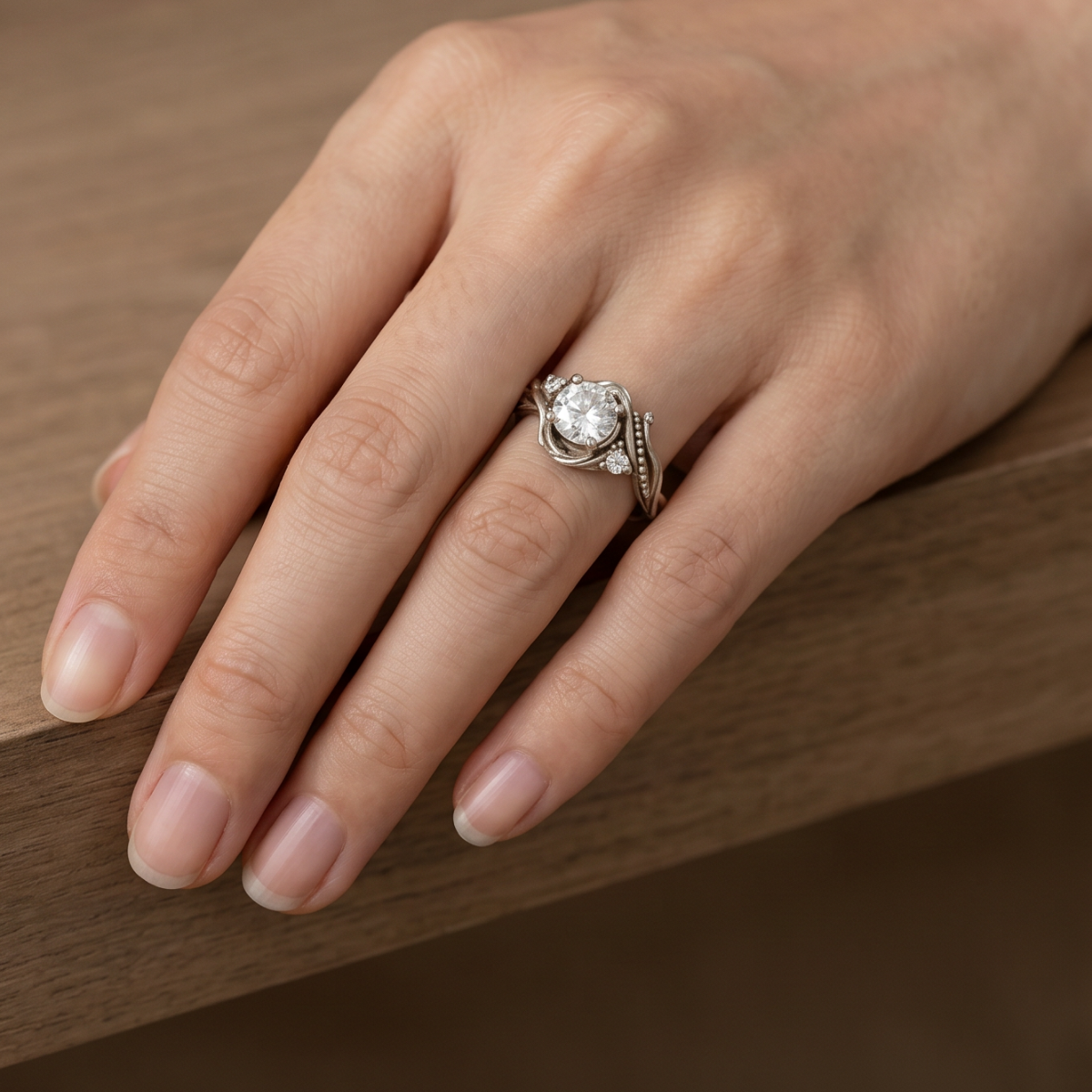 Maeve | Elegant Silver Branch Zirconia Ring
