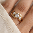 Ottilie | Vintage Gold Plated Spiral Zirconia Ring