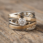 Liora | Royal Vintage Gold Inlaid Zirconia Ring