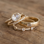 Verena | Lily Vintage Gold & Zirconia Ring Set