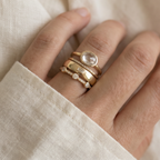 Verena | Lily Vintage Gold & Zirconia Ring Set