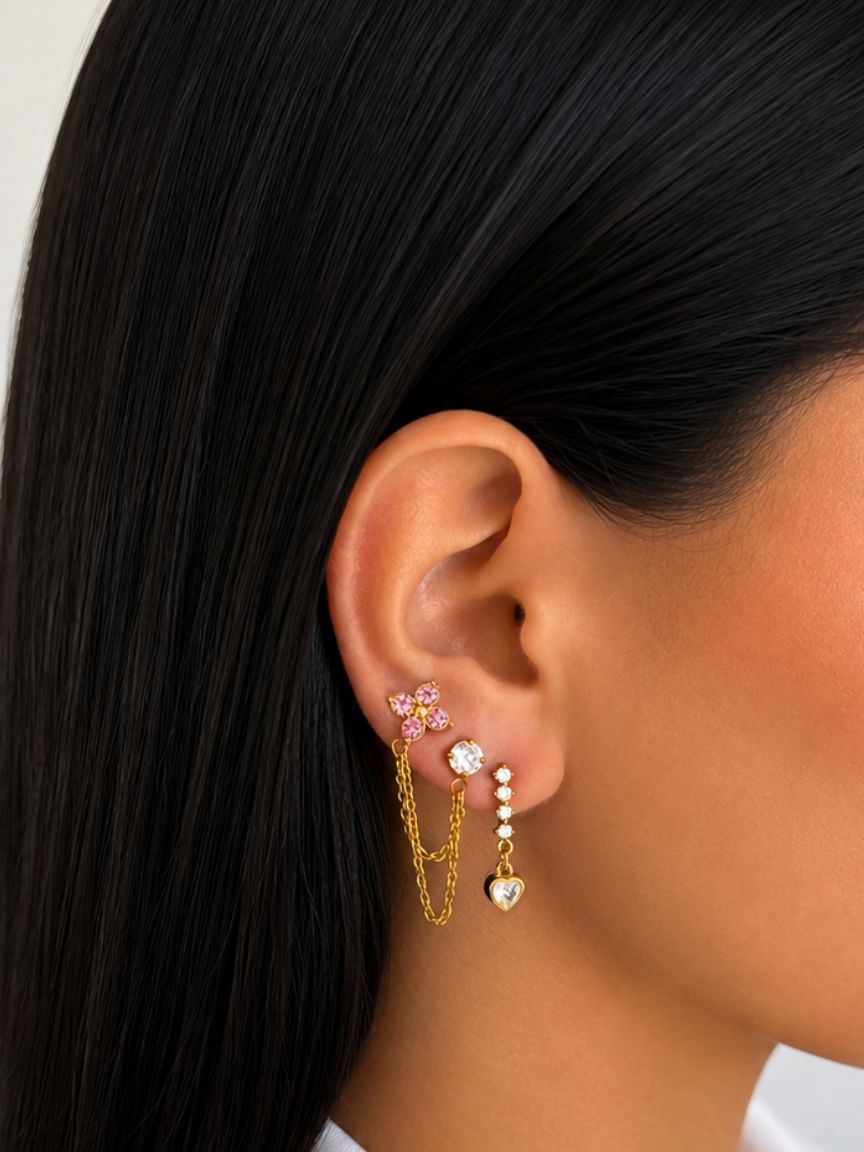Naxos Pink Earrings Set
