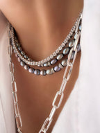 Classic Riviere Necklace (3mm) (925 Silver)