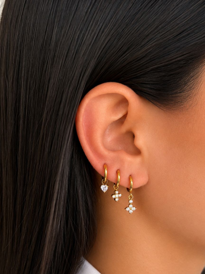 Star Lux White Earring Set