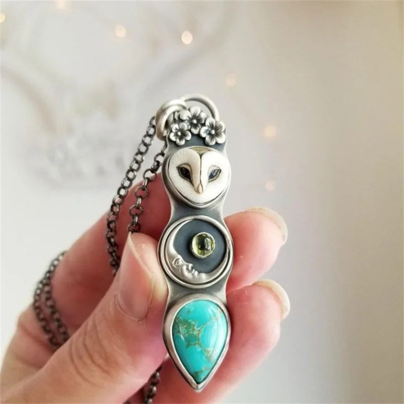 Owl Wisdom | Turquoise Necklace