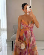 Alexia | Elegant Sleeveless Floral Evening Dress