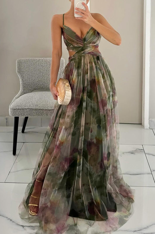 Alexia | Elegant Sleeveless Floral Evening Dress