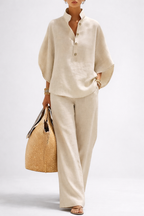 Katie | Elegant Wide Leg and Collar 2 Piece Set