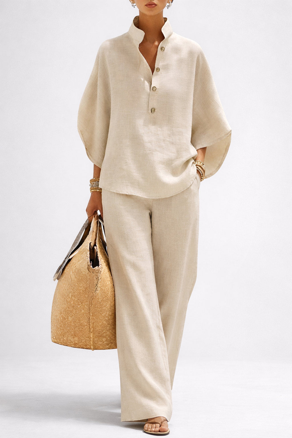 Katie | Elegant Wide Leg and Collar 2 Piece Set