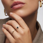 Coraline | Black Spinel Baguette Ring