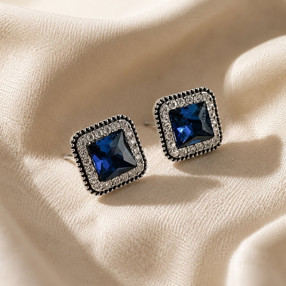 Delia | Sapphire Blue Stud Earrings