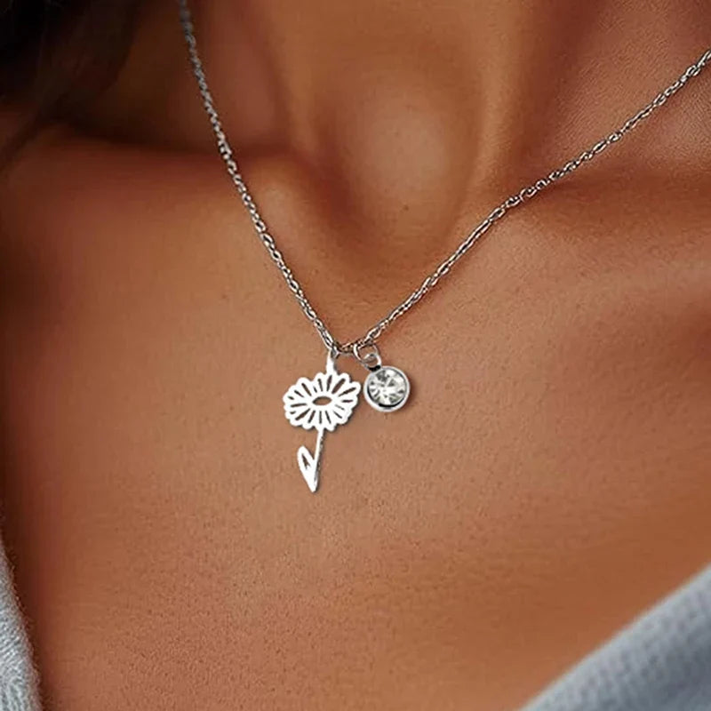 Birth Flower | Birthstone Necklace