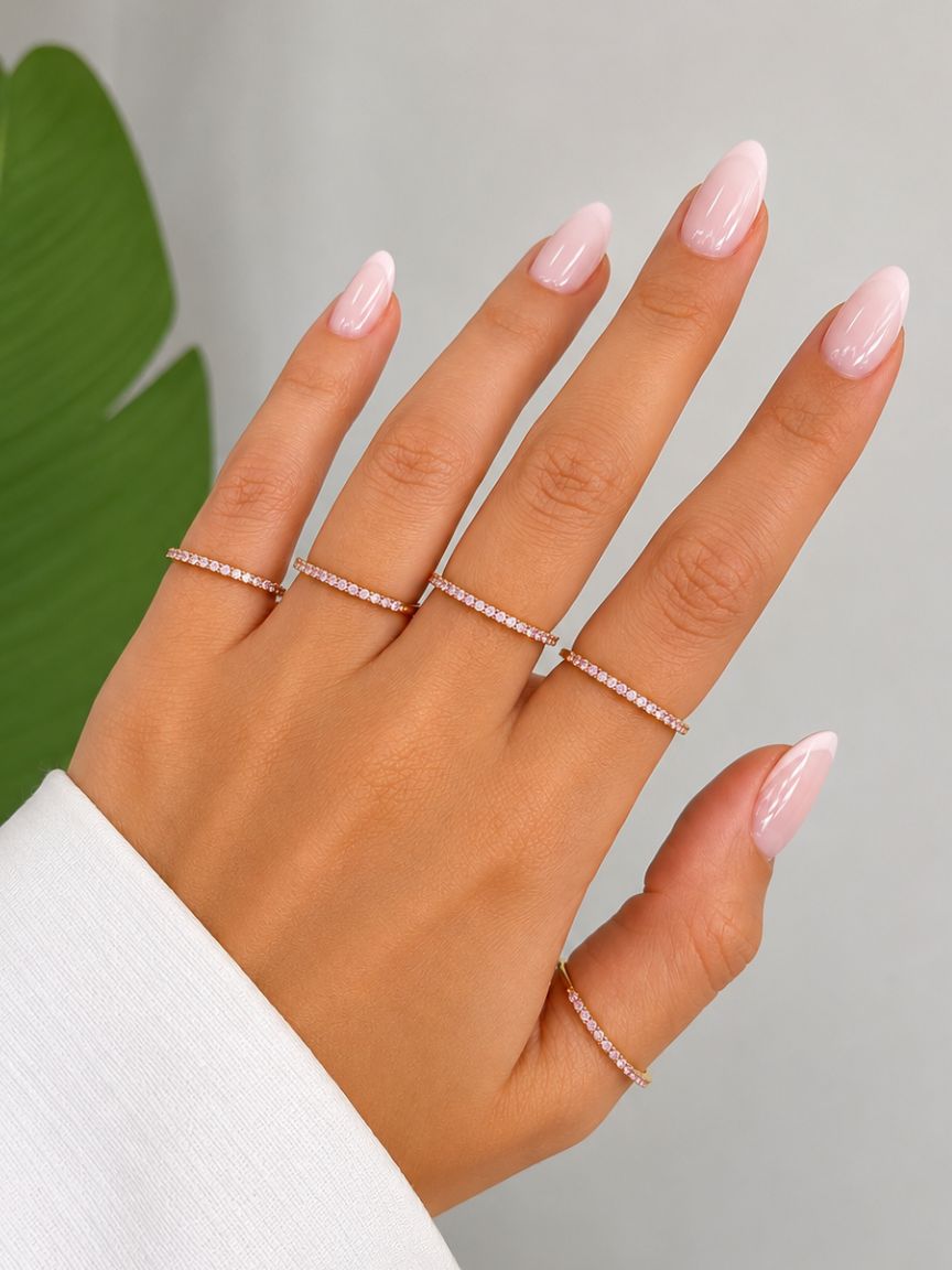 Set of 5 Lux Pink Rings
