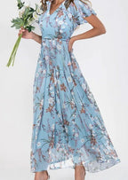 Noelle | Elegant Floral Short Sleeve Dress