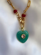 Stones Heart Necklace (Amazonite)