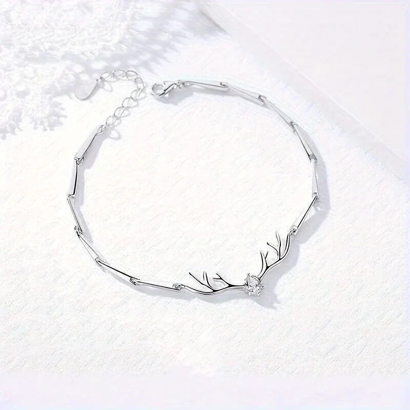 Antler Heart Bracelet with Cubic Zirconia