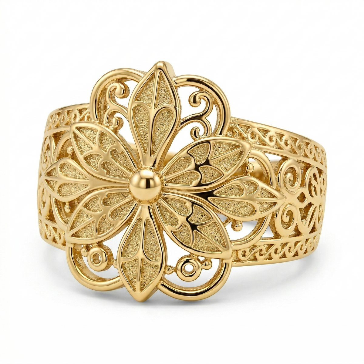 Lila | Gold Flower Ring
