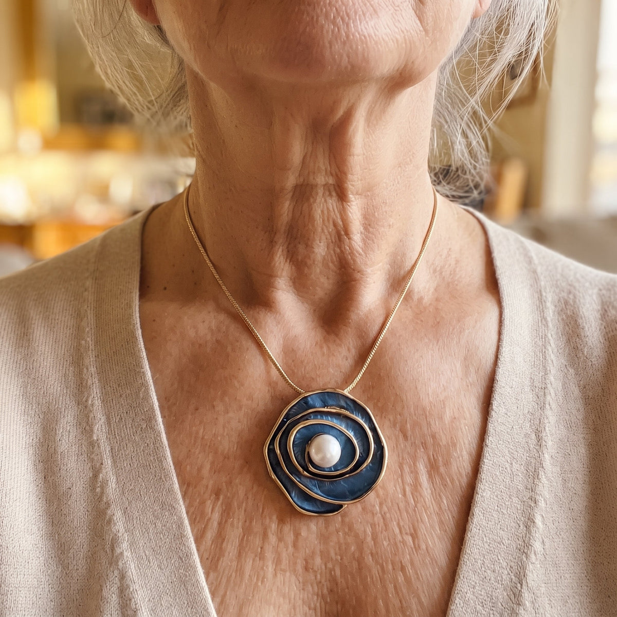 Onora | Blue Elegance Pearl Necklace