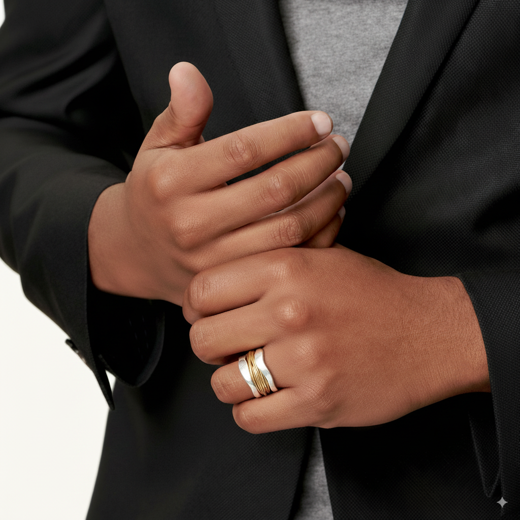 Vintage Gold-Plated Silver Wire Ring