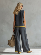 Ivy | Elegant Sleeveless and Wide Trouser Set