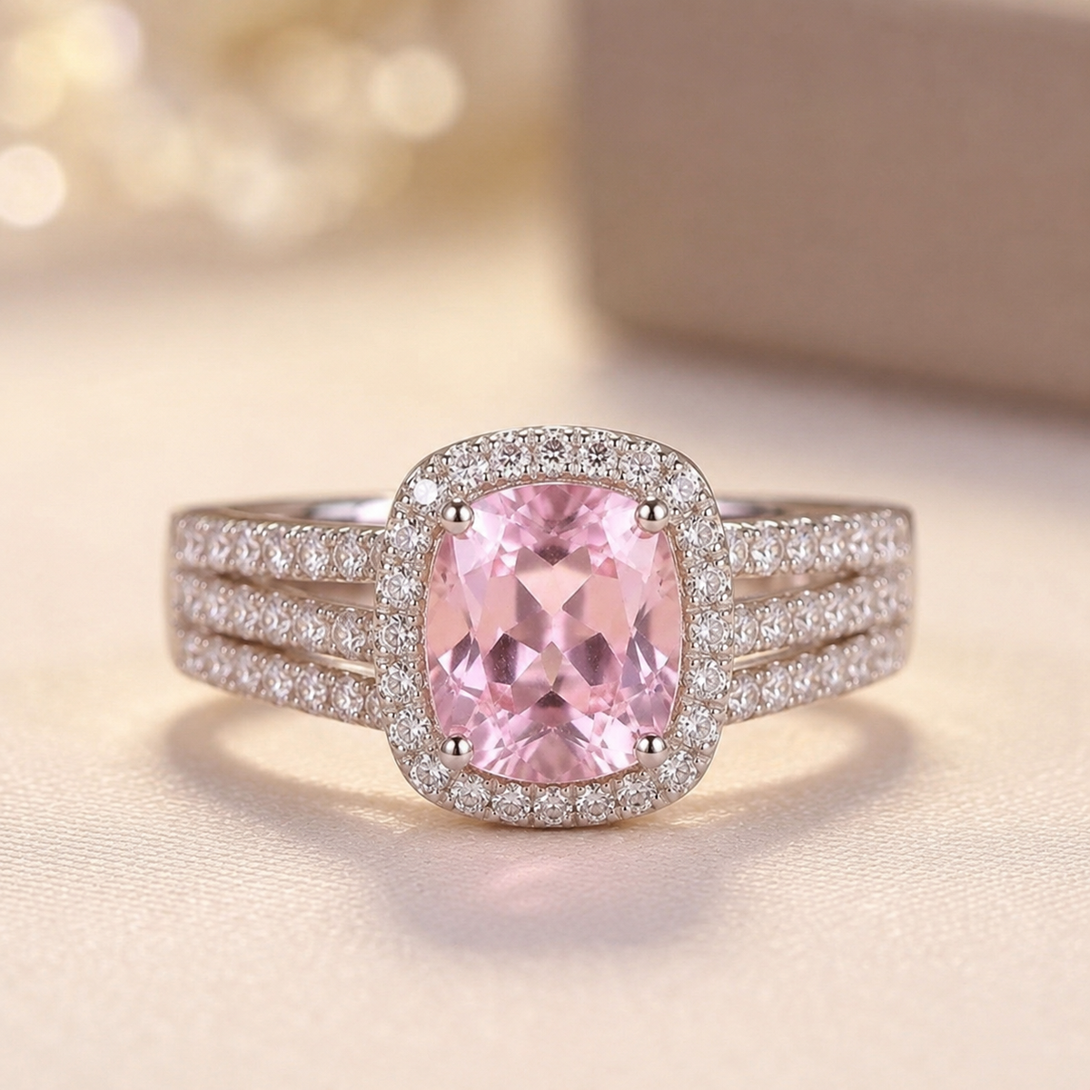 Marguerite | Amethyst Halo Ring