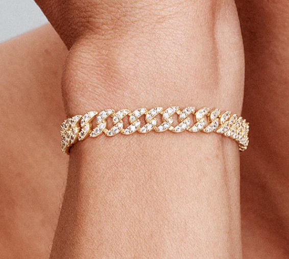 Poppy | Pavé Cuban Link Bracelet
