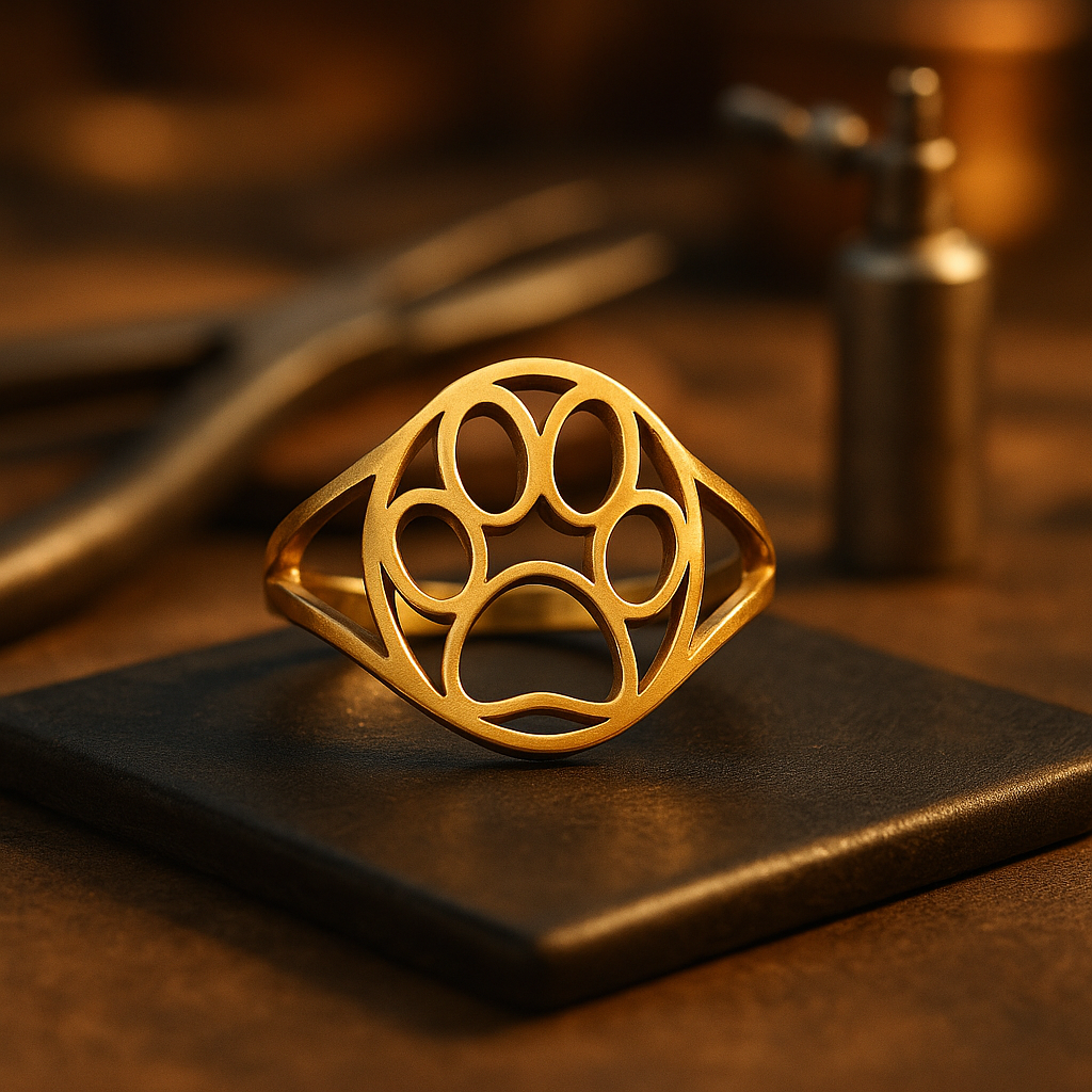 Open Paw Ring in Stainless Steel
