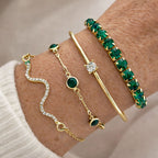 Emeraude | Green Gemstone Bracelet Set