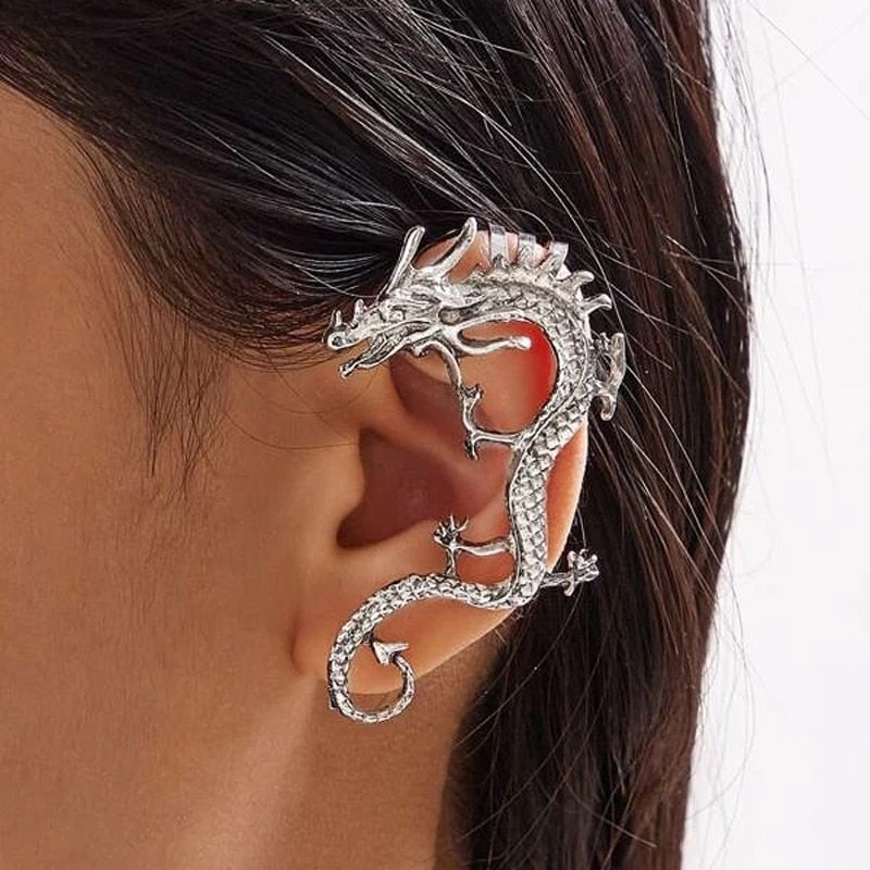 Helena | Silver Dragon Earrings