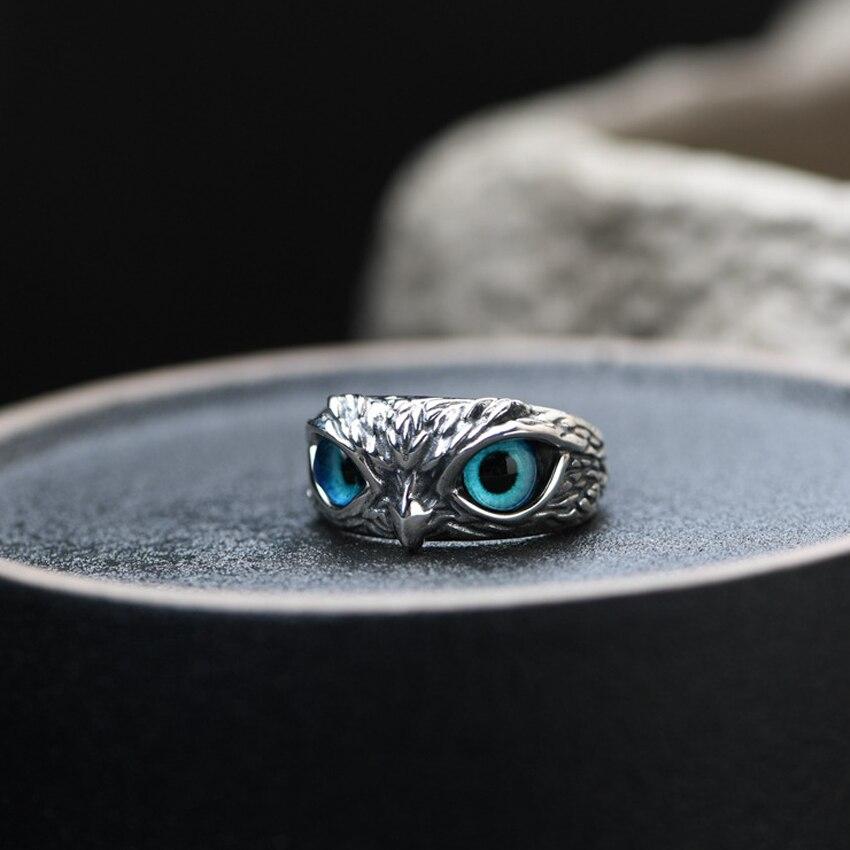 Lucky Owl Adjustable Ring in Silver and Opal