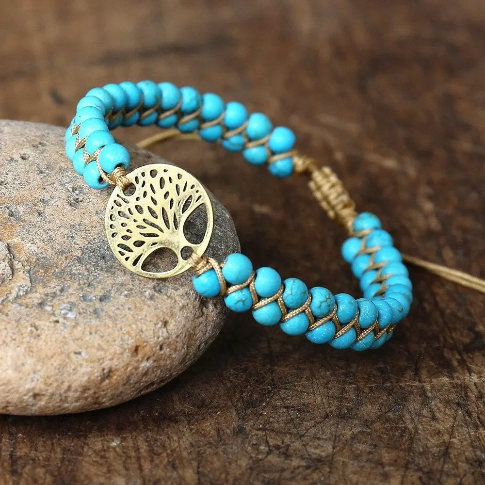 Opaline | Tree of Life Handmade Turquoise Stone Bracelet