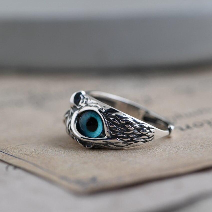Lucky Owl Adjustable Ring in Silver and Opal