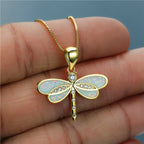 Della | Dragonfly Opal Pendant Necklace