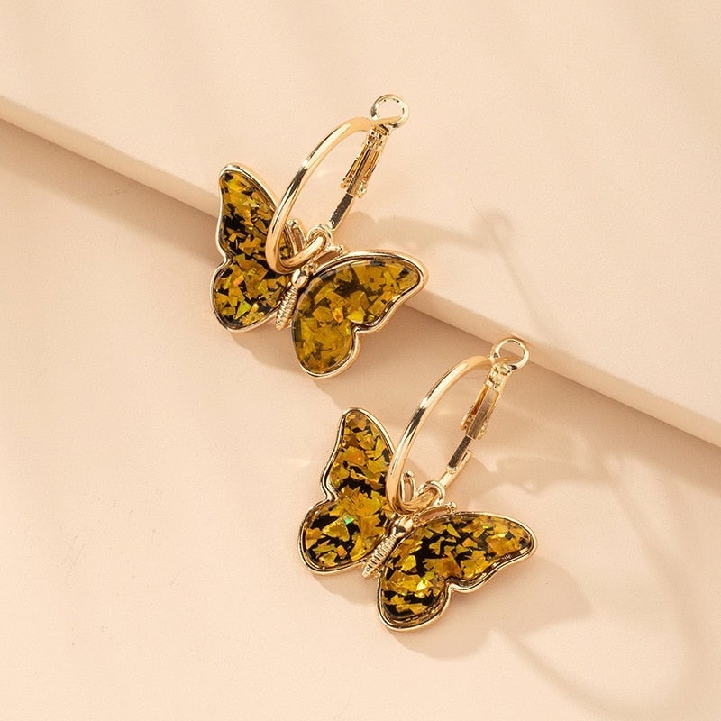 Poppy | Butterfly Hoop Earrings