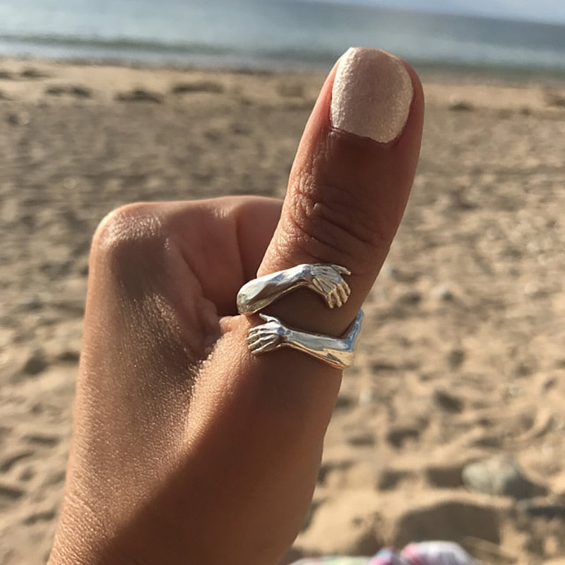 925 Silver Ring Embrace
