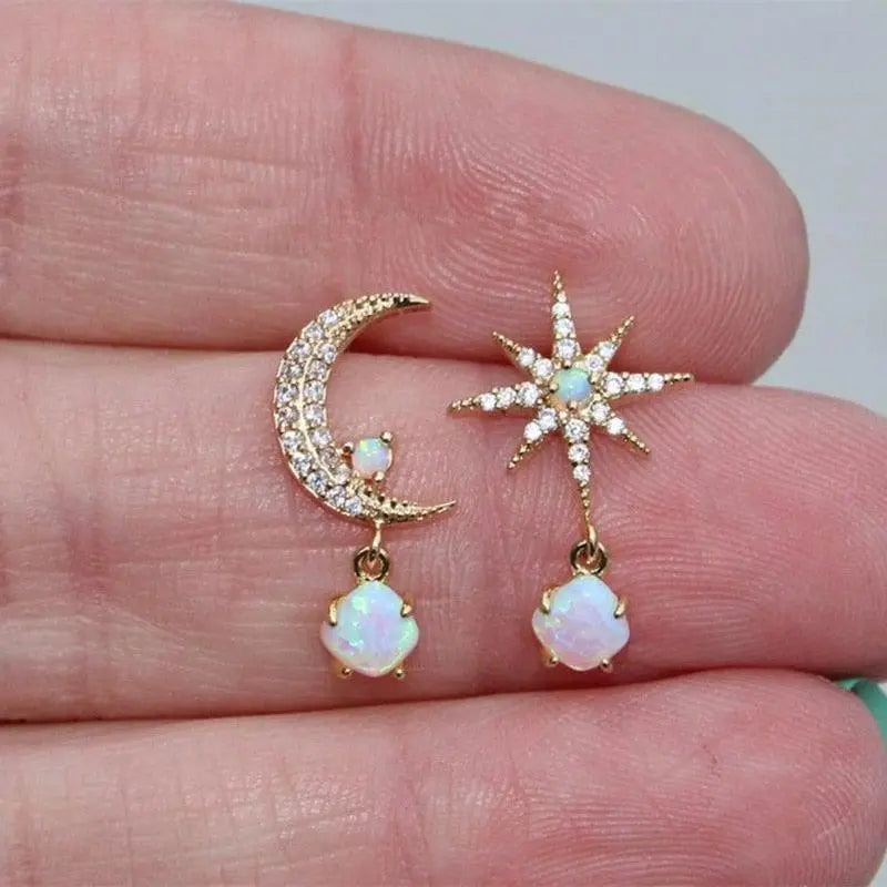 Stella | Moon & Star Opal Earrings