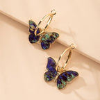 Butterfly Crystal Earrings with Hand-Painted Enamel