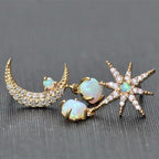 Jade | Opal Moon & Star Earrings