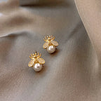 Honeybee Pearl Stud Earrings