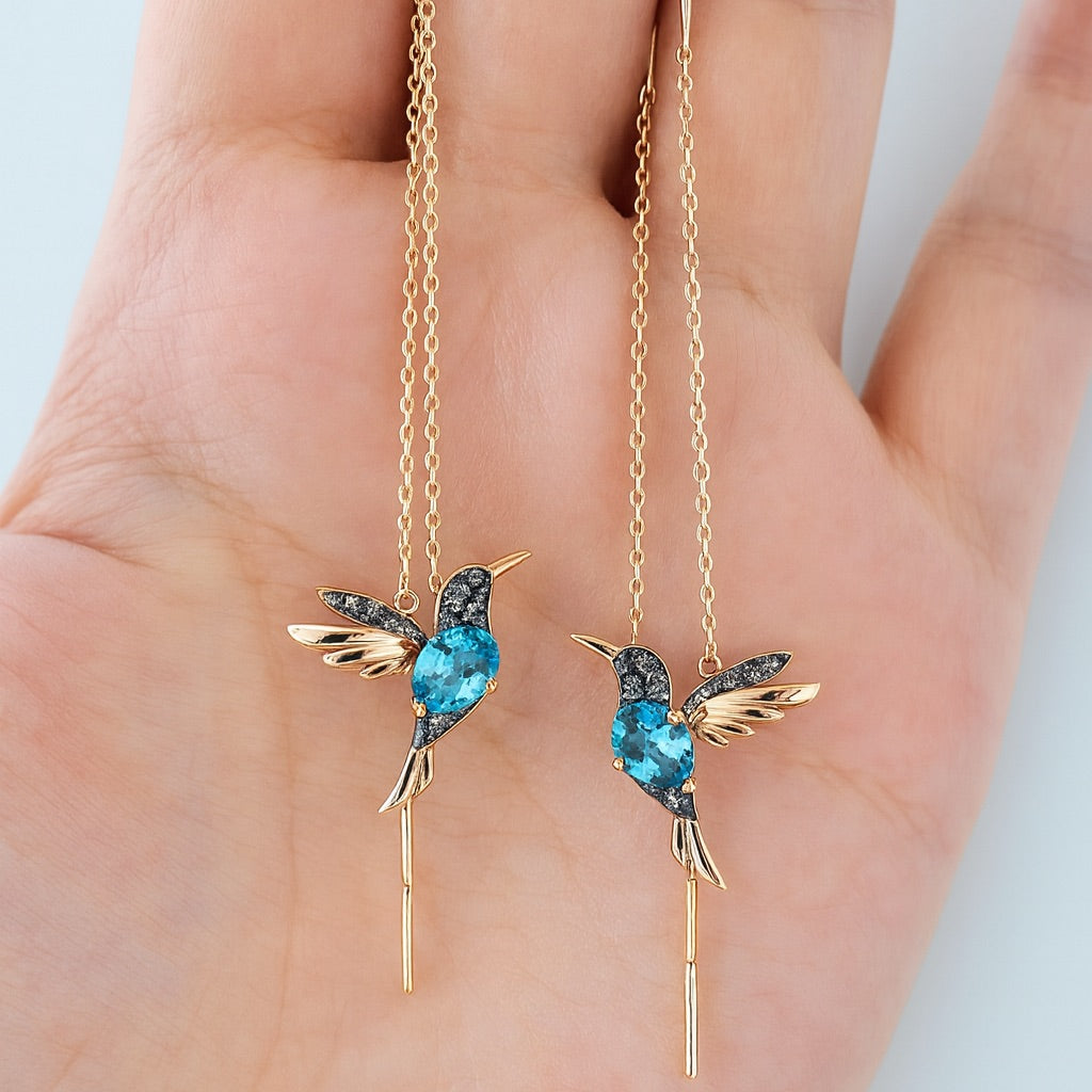 Kolibri Enamel and Zirconia Earrings