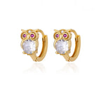 Crystal Animal Hoop Earrings
