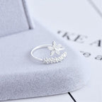 Adjustable 925 Silver and Hand-Painted Enamel Wildflower Ring
