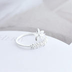 Adjustable 925 Silver and Hand-Painted Enamel Wildflower Ring