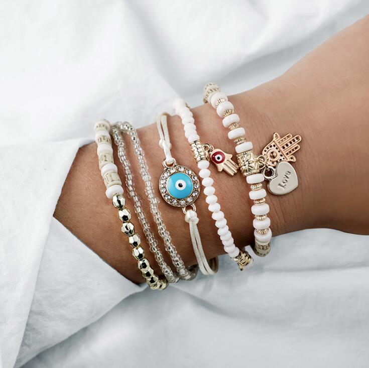 Talia | Hamsa Bracelet Set