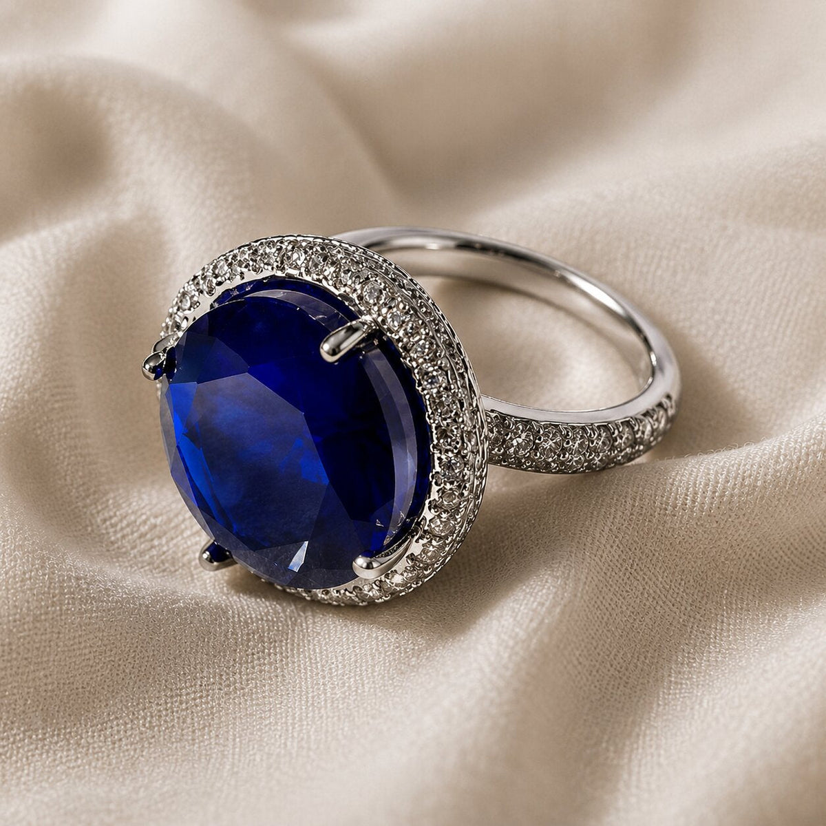 Clara | Blue Halo Statement Ring
