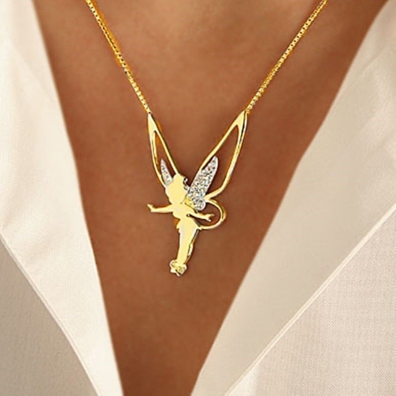 Doriane | Gold Fairy Pendant Necklace