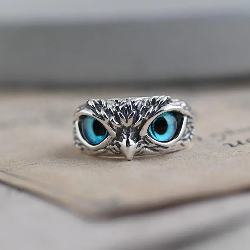 Serena | Silver Opal Owl Ring