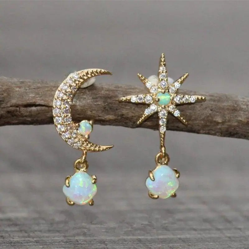 Stella | Moon & Star Opal Earrings