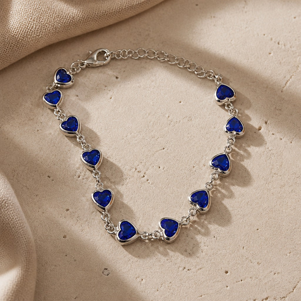 Felicity | Blue Heart Chain Bracelet