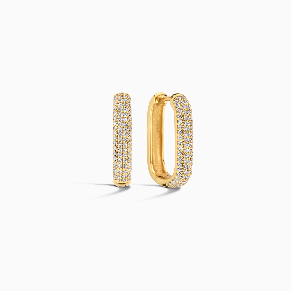 Gwenaëlle | Gold Pavé Hoop Earrings
